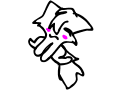 swinging blushing cat prop