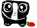 Dinkey the guinea pig and her strawberry