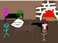 dinner at the pizza shop