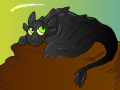 toothless laying down