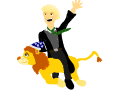 Malfoy and Rumbleroar heading to Pigfarts