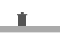 street with a trashcan